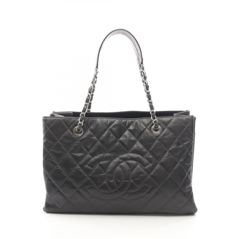 Chanel Matelasse Tote Bag Leather Black